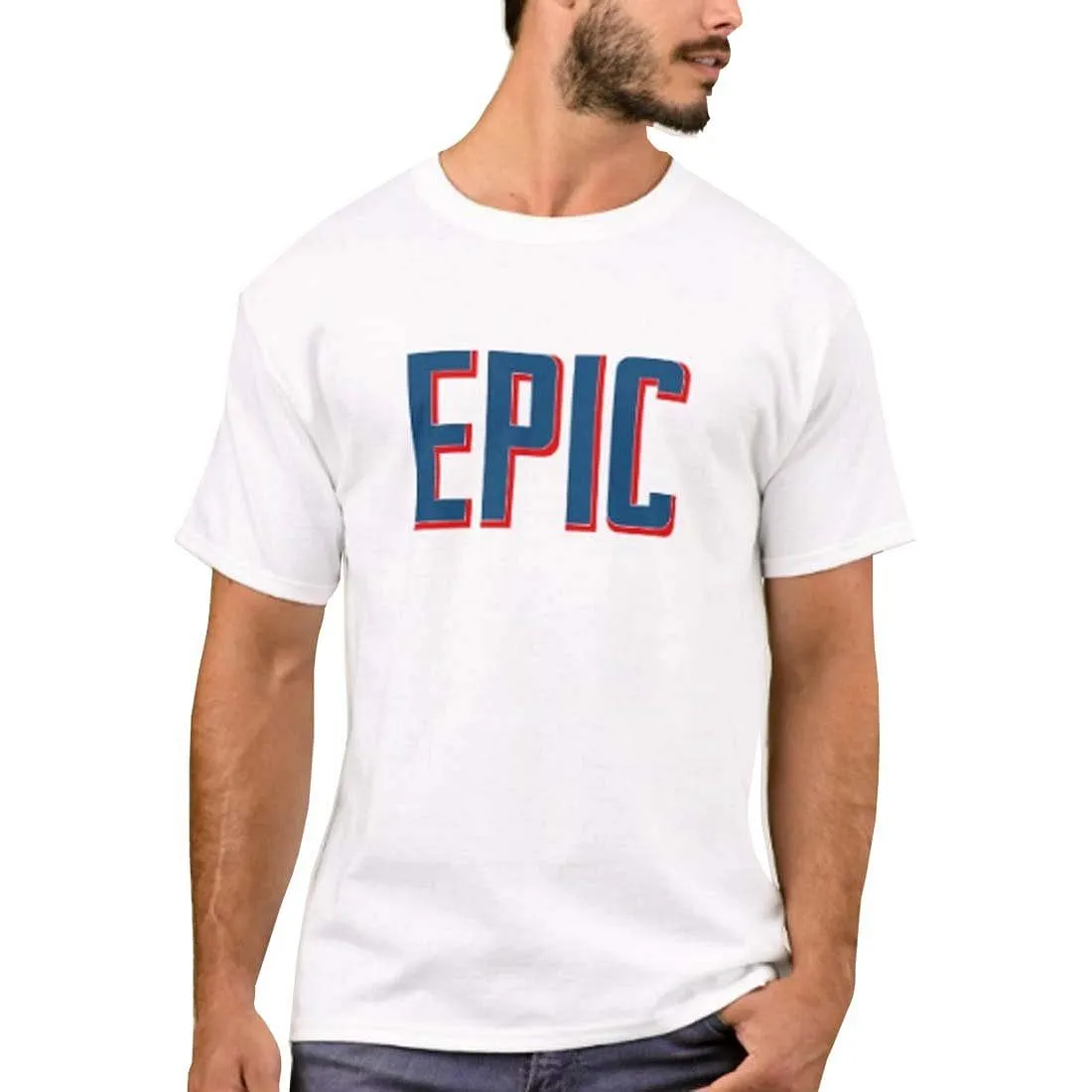 Nutcase Designer Round Neck Men's T-Shirt Wrinkle-Free Poly Cotton Tees - Epic