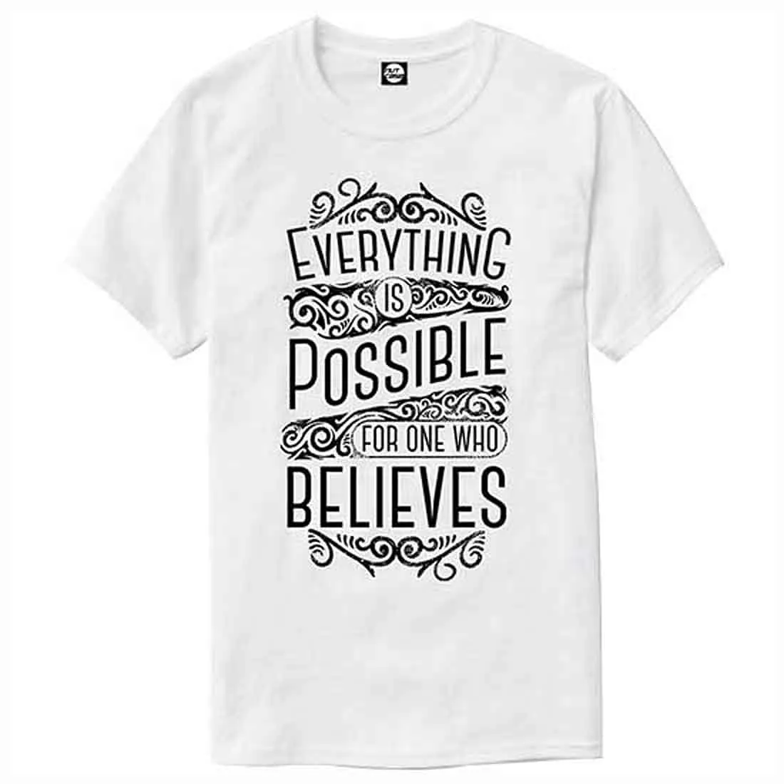 Nutcase Designer Round Neck Men's T-Shirt Wrinkle-Free Poly Cotton Tees - Everything is Possible