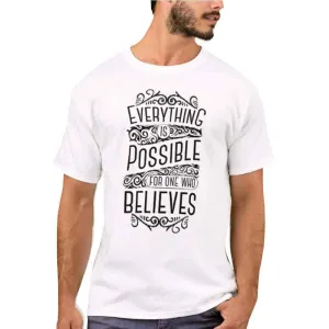 Nutcase Designer Round Neck Men's T-Shirt Wrinkle-Free Poly Cotton Tees - Everything is Possible