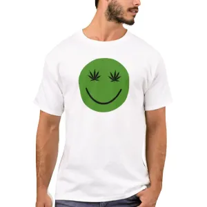 Nutcase Designer Round Neck Men's T-Shirt Wrinkle-Free Poly Cotton Tees - Green Face