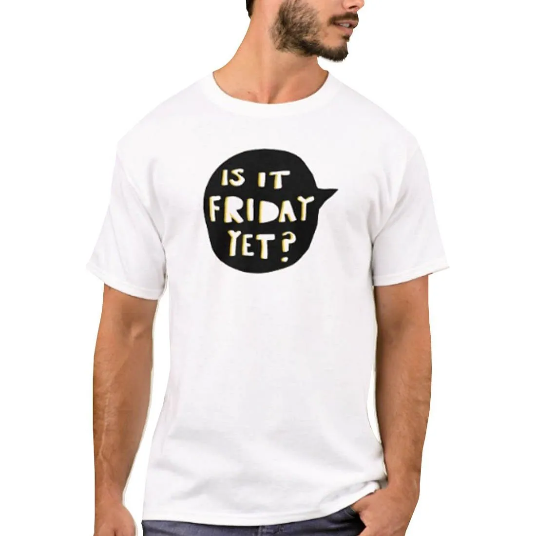 Nutcase Designer Round Neck Men's T-Shirt Wrinkle-Free Poly Cotton Tees - is It Friday Yet