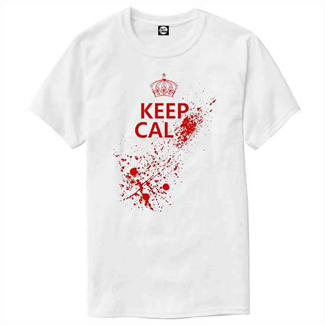 Nutcase Designer Round Neck Men's T-Shirt Wrinkle-Free Poly Cotton Tees - Keep Calm Red