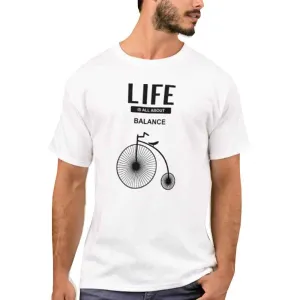 Nutcase Designer Round Neck Men's T-Shirt Wrinkle-Free Poly Cotton Tees - Life is All About Balance