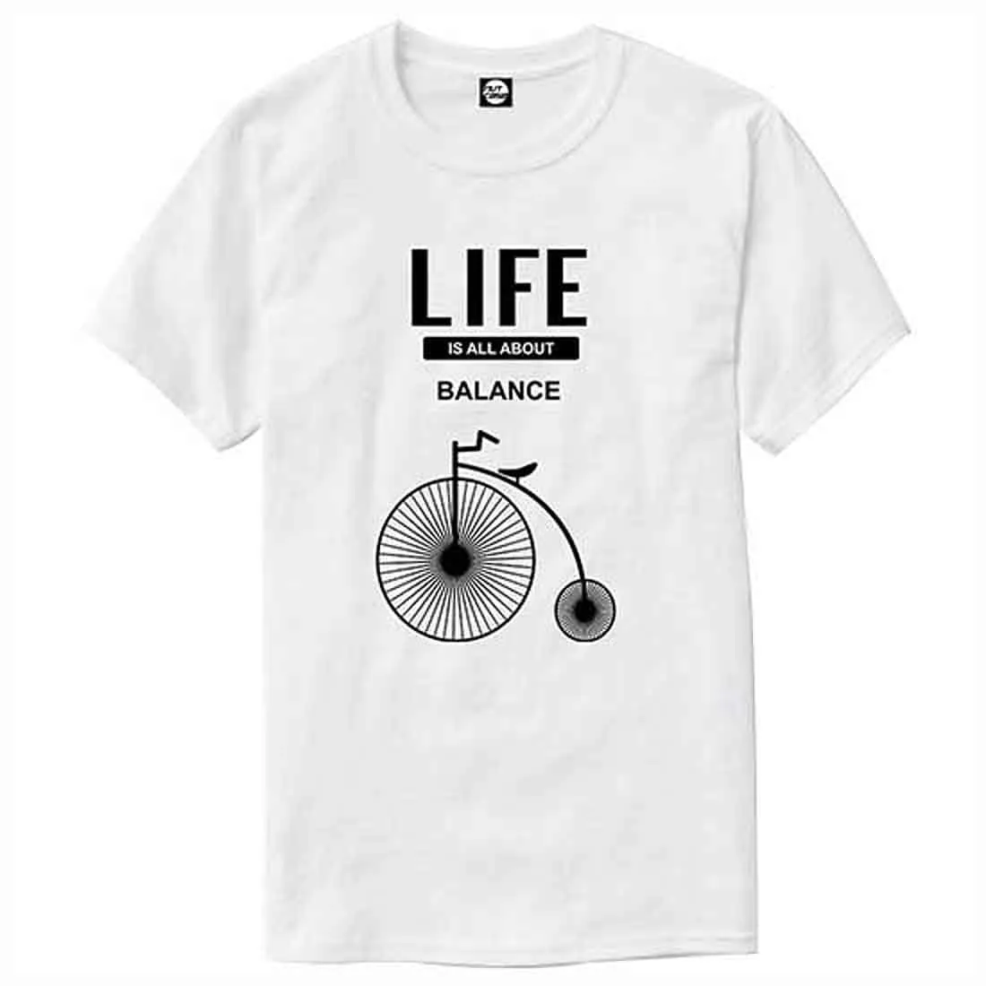 Nutcase Designer Round Neck Men's T-Shirt Wrinkle-Free Poly Cotton Tees - Life is All About Balance