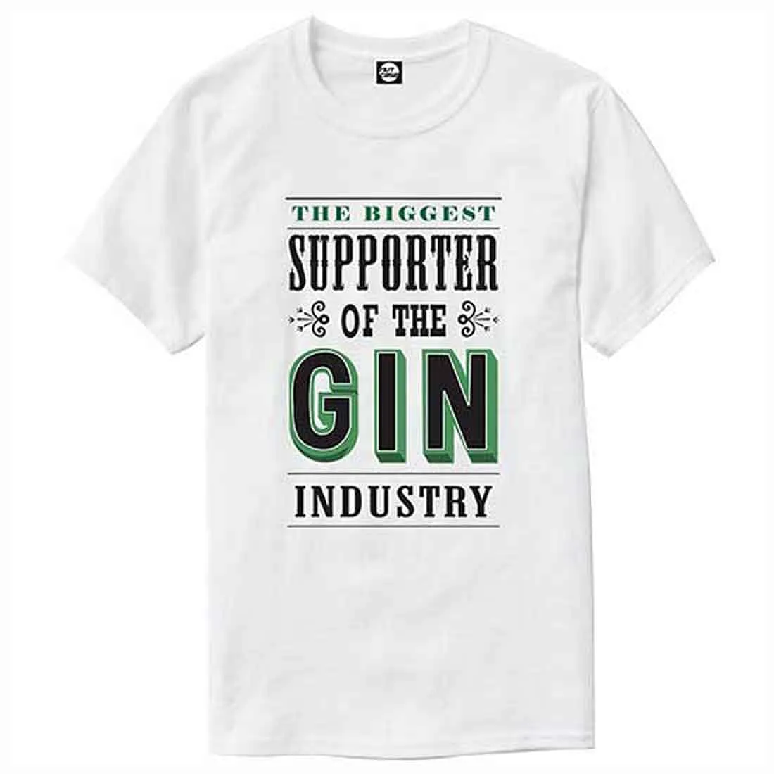 Nutcase Designer Round Neck Men's T-Shirt Wrinkle-Free Poly Cotton Tees - Supporter of The Gin