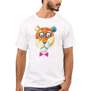 Nutcase Designer Round Neck Men's T-Shirt Wrinkle-Free Poly Cotton Tees - Tiger Hipster