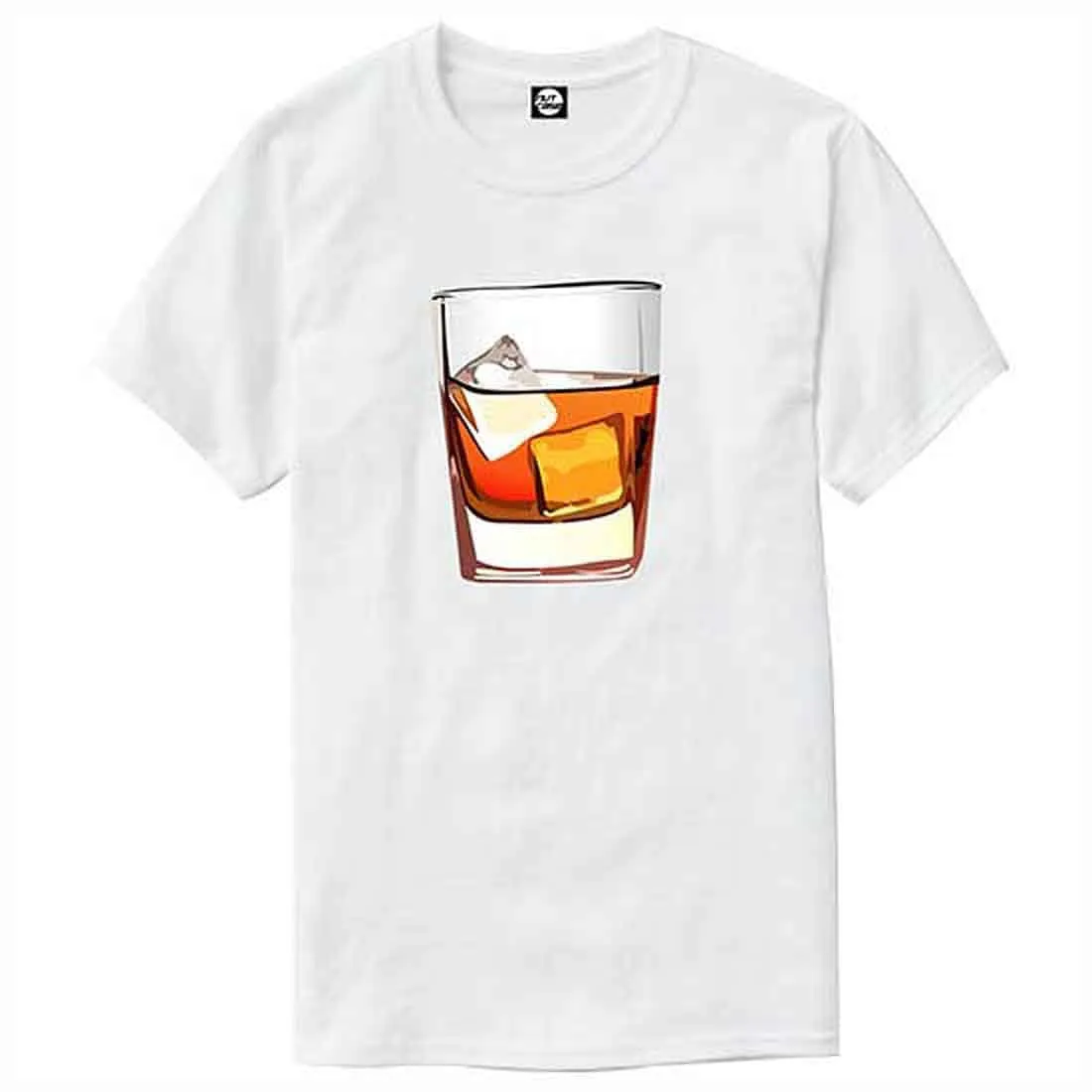 Nutcase Designer Round Neck Men's T-Shirt Wrinkle-Free Poly Cotton Tees - Whiskey On Rock