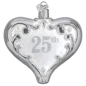 Old World Christmas 25Th Anniversary Heart Ornament