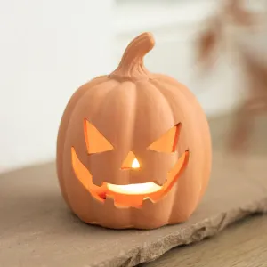 Orange Terracotta Pumpkin With Face