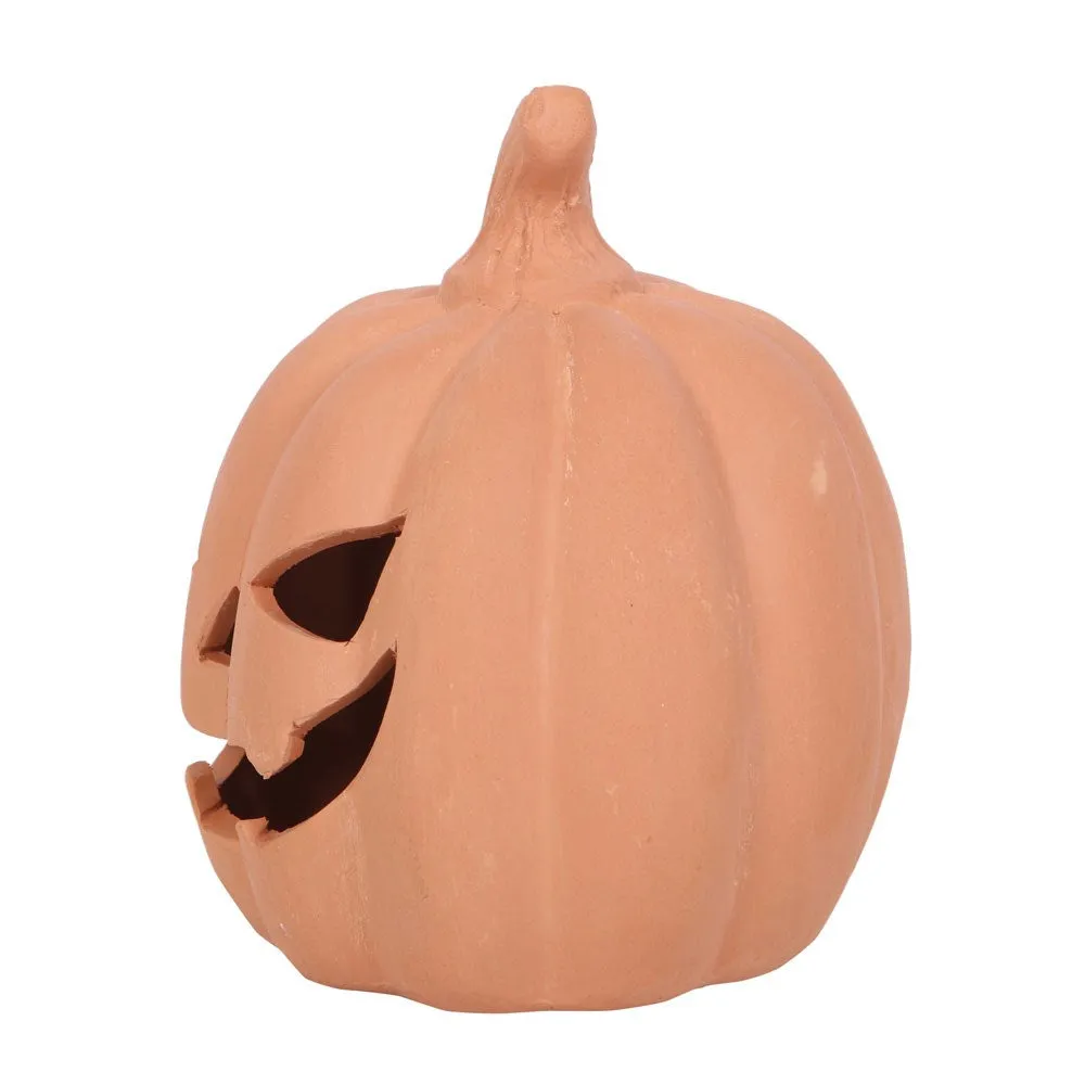 Orange Terracotta Pumpkin With Face