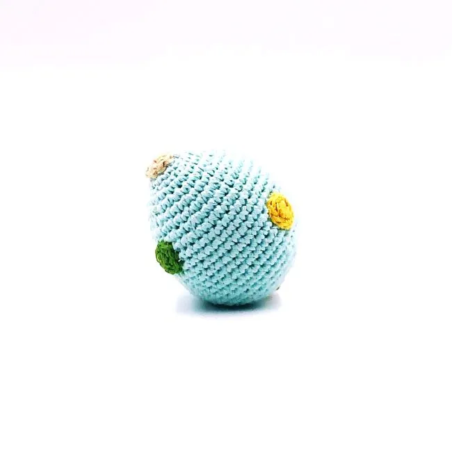 Pebble Easter Egg Baby Toy - Light Turquoise Spot