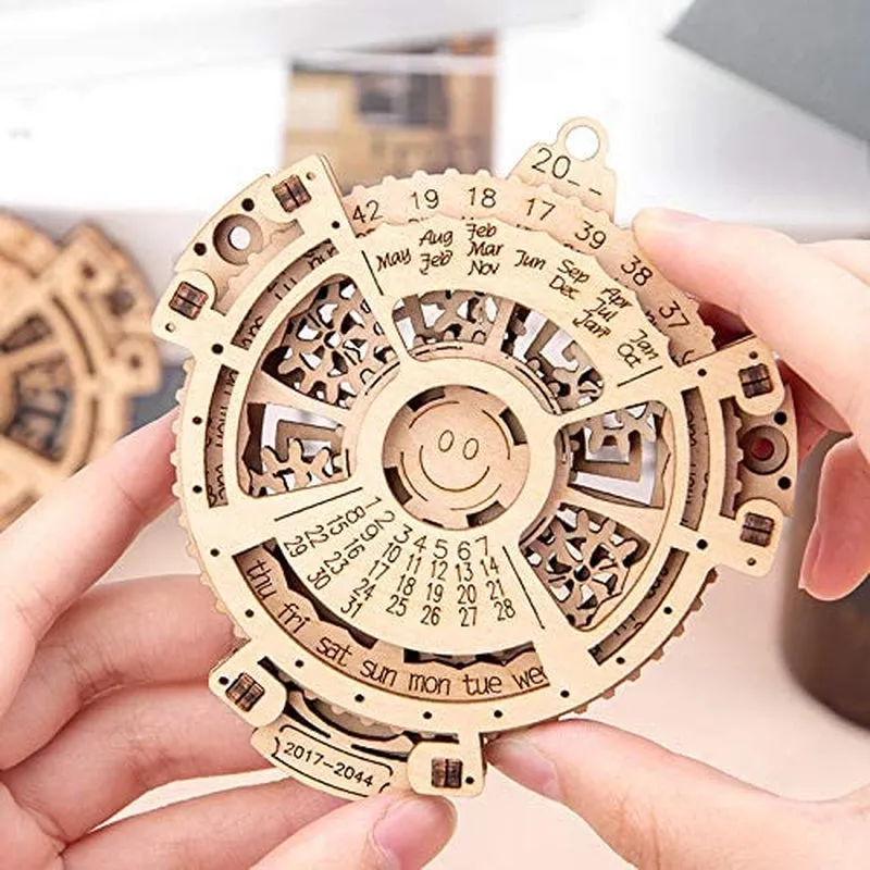 Perpetual Calendar Model Kits,3D Wooden Puzzles Self Assembly Toys,Home Wooden Craft Kit Supply