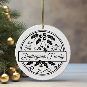 Personalized Holly Christmas Ornament