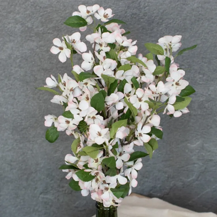 Pink & White Pear Blossom Stem