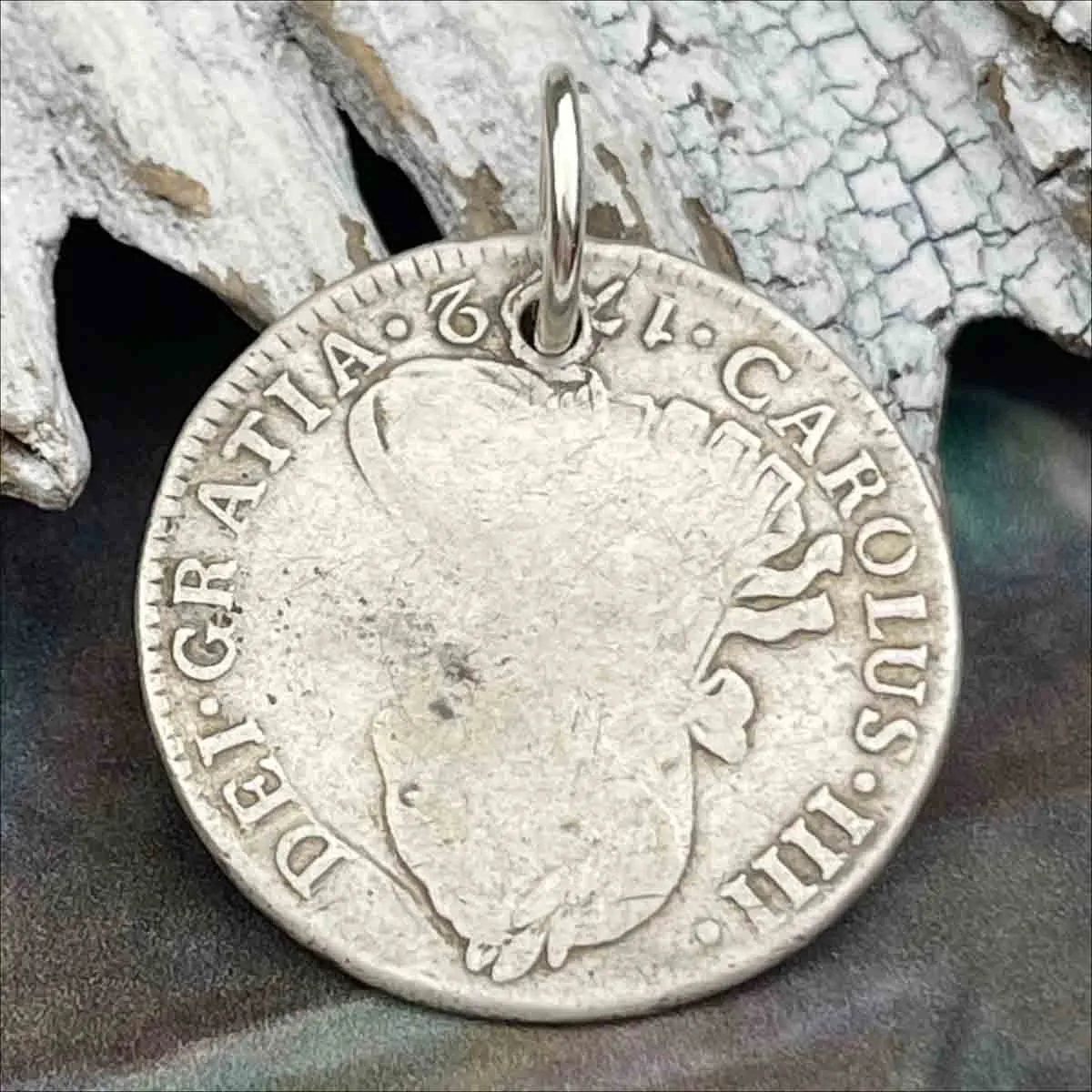 Pirate Chic Silver 2 Reale Spanish Portrait Dollar Dated 1792 - the Legendary "Piece of Eight" Pendant | Artifact #8869