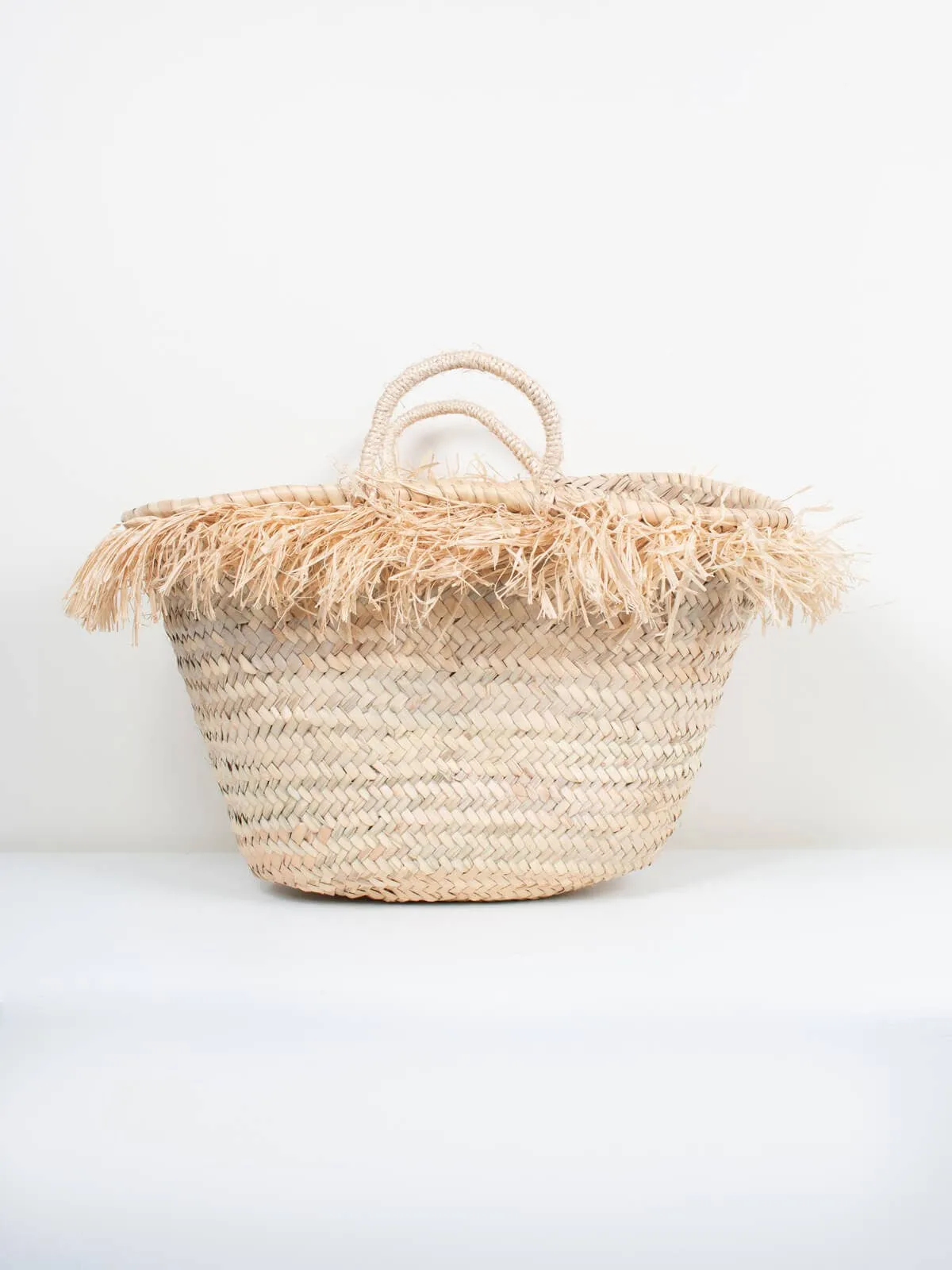 Raffia Tassel Basket, Natural