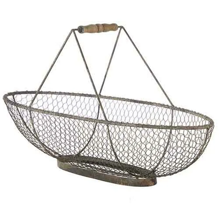 Raz Imports Boxwood 26.75" Wire Basket With Handle