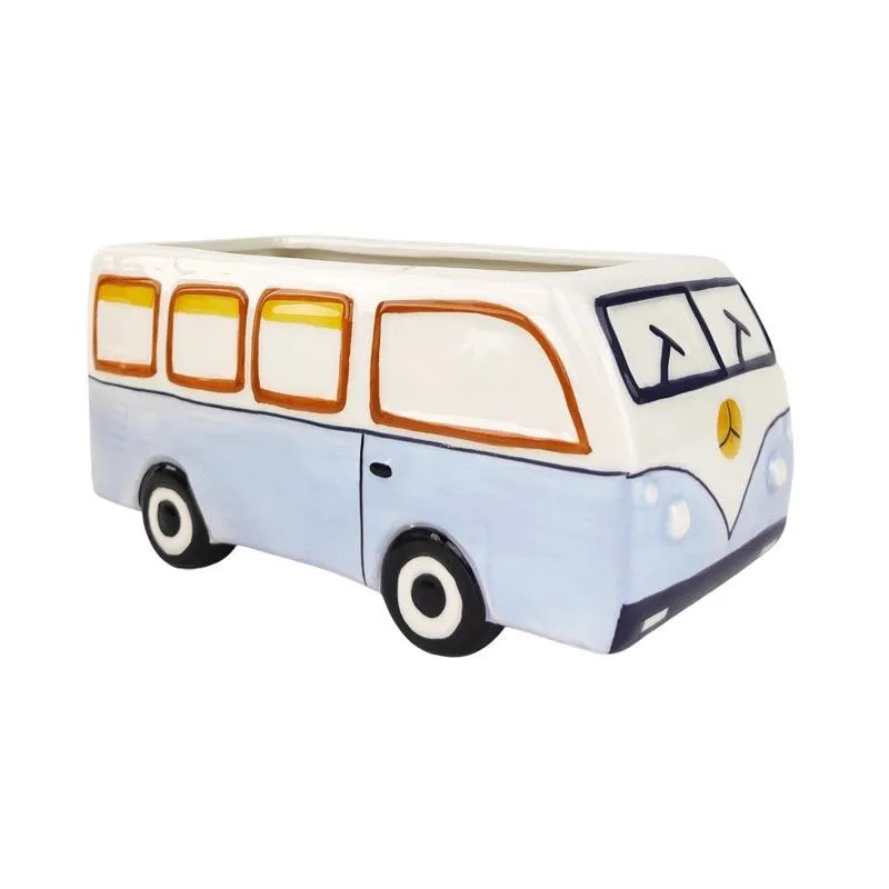 Retro Blue Kombi Van Planter