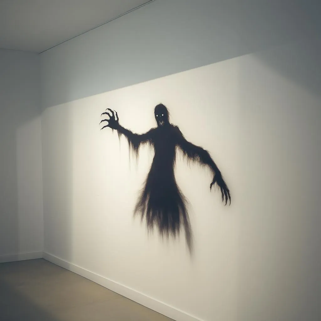 Scary Shadow Wall Sticker | Creepy Ghostly Figure Decal | Halloween Haunted House Decor | Large Spooky Ghoust Wall Sticker