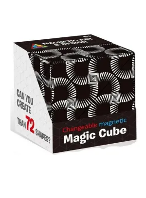 Shape Shifting Box, Fidget Cube with 36 Rare Earth Magnets - Extraordinary 3D Magic Cube – Cube Magnet Fidget Toy Transforms Into Over 70 Shapes, Black