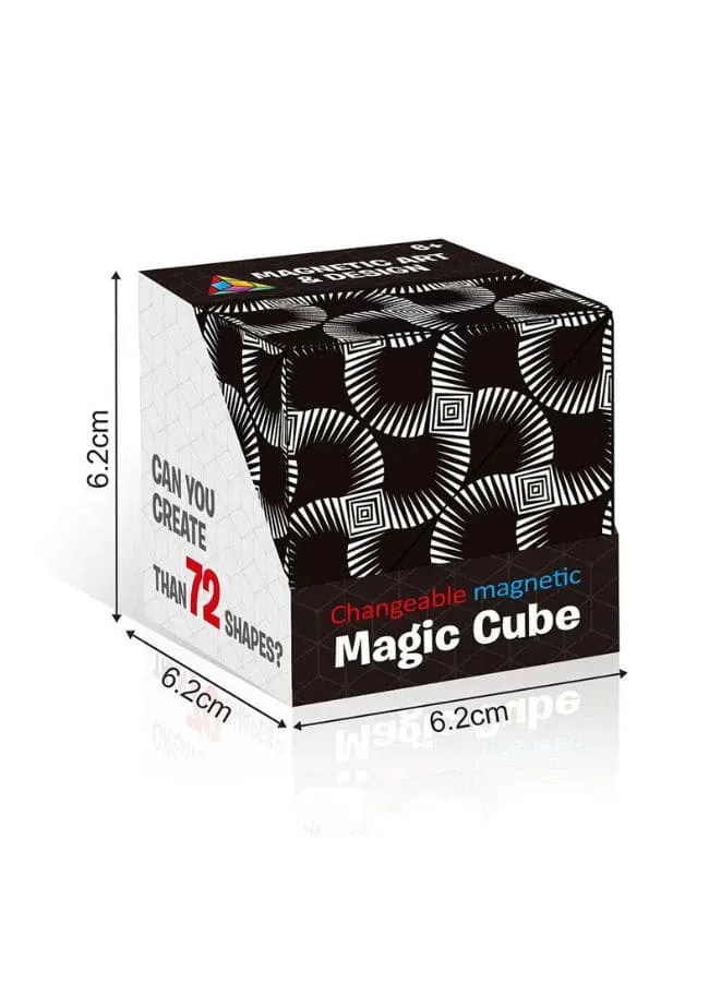 Shape Shifting Box, Fidget Cube with 36 Rare Earth Magnets - Extraordinary 3D Magic Cube – Cube Magnet Fidget Toy Transforms Into Over 70 Shapes, Black