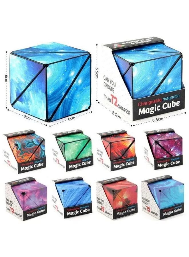 Shape Shifting Box, Fidget Cube with 36 Rare Earth Magnets - Extraordinary 3D Magic Cube – Cube Magnet Fidget Toy Transforms Into Over 70 Shapes, Black