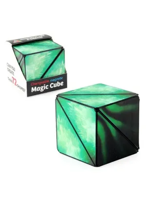 Shape Shifting Box, Fidget Cube with 36 Rare Earth Magnets - Extraordinary 3D Magic Cube – Cube Magnet Fidget Toy Transforms Into Over 70 Shapes, Green