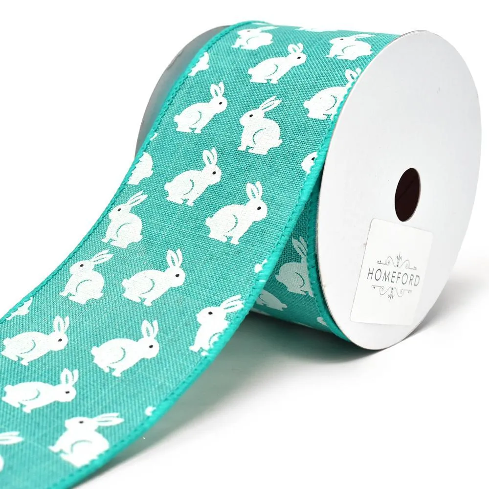 Soft Canvas Easter Bunny Wired Printed Ribbon, 2-1/2-Inch, 10-Yard