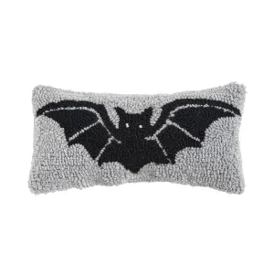 Spooky Bat Hooked Mini Pillow