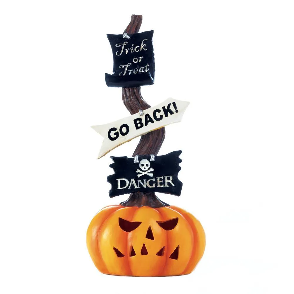 Spooky Halloween Lighted Pumpkin Sign