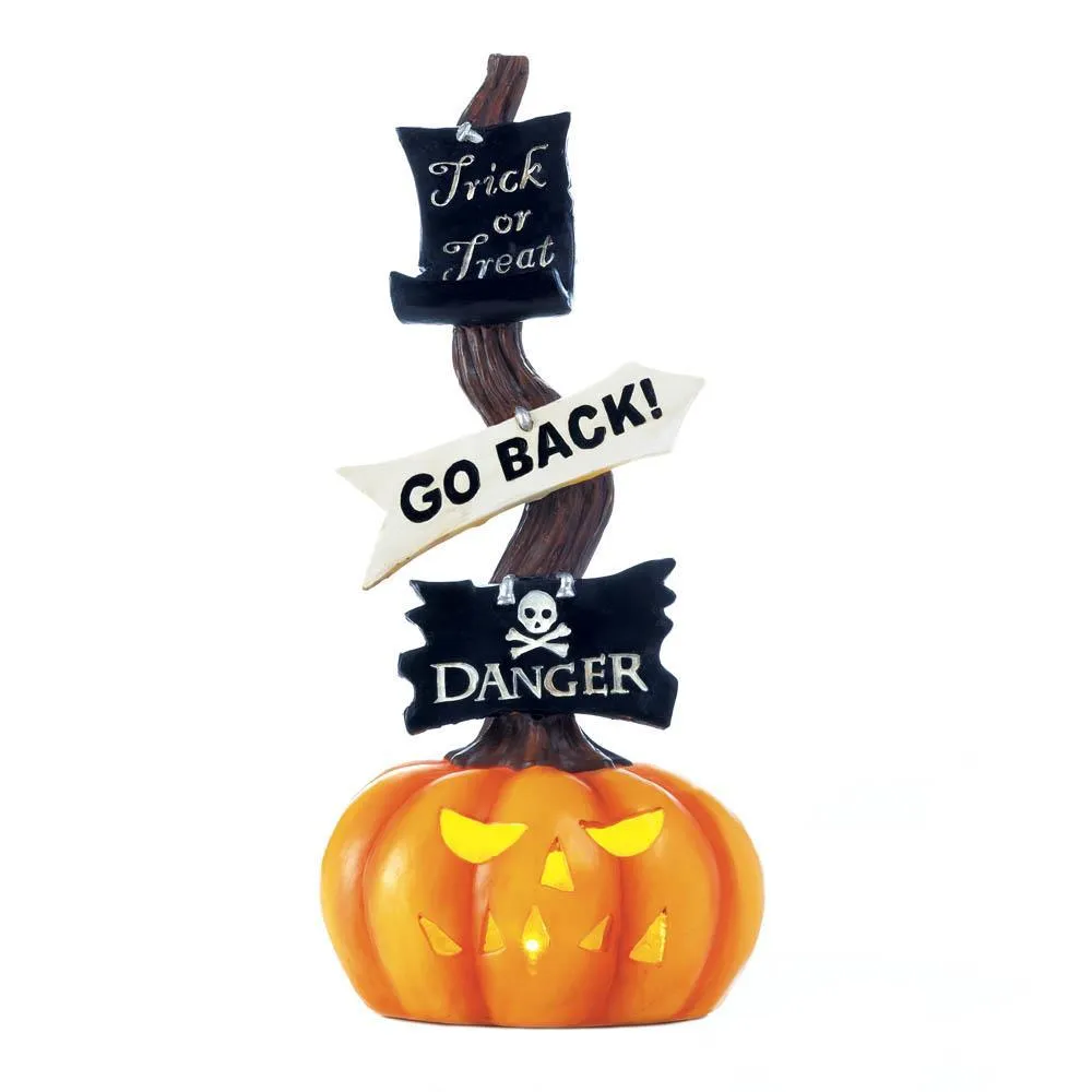 Spooky Halloween Lighted Pumpkin Sign