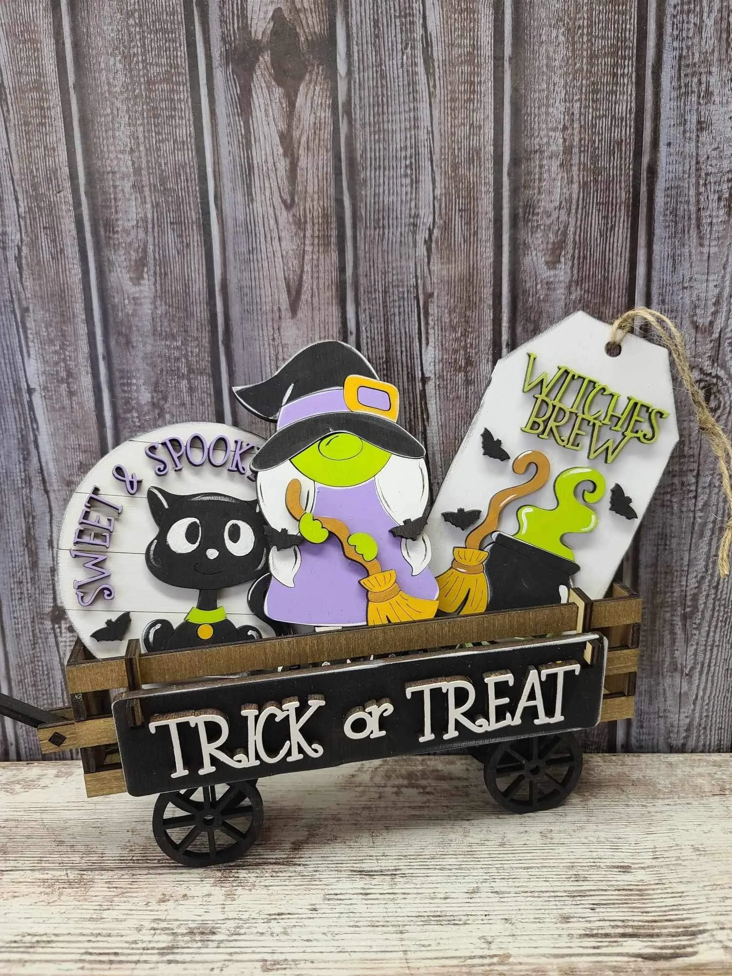 Trick or treat witch wagon